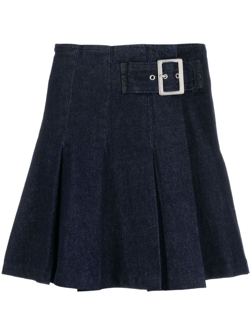 Blue Billie Pleated Denim Mini Skirt