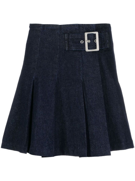 Blue Billie Pleated Denim Mini Skirt