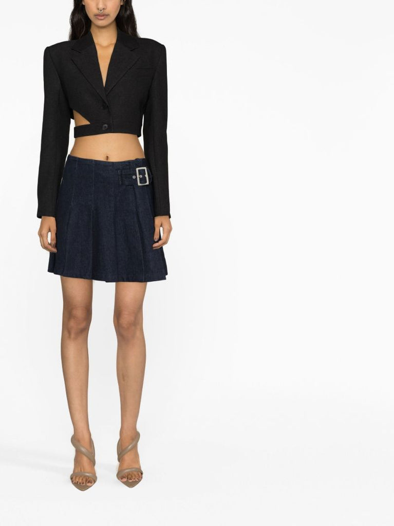 Blue Billie Pleated Denim Mini Skirt
