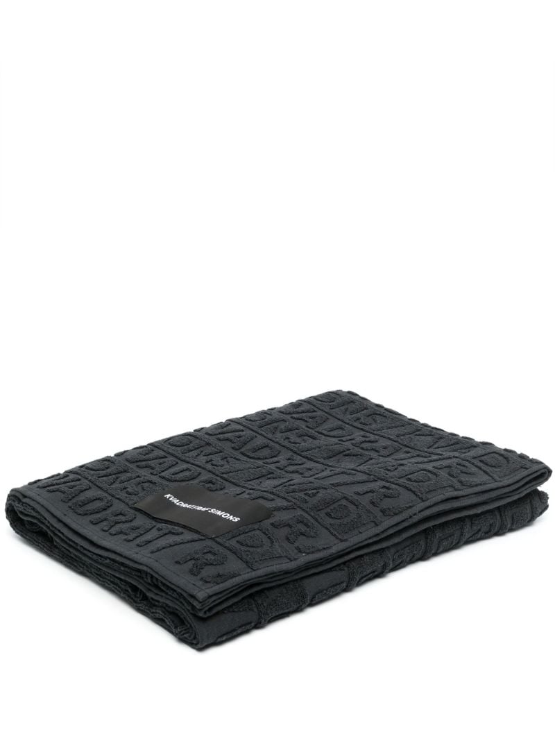 X Raf Simons Black Logo Jacquard Towel