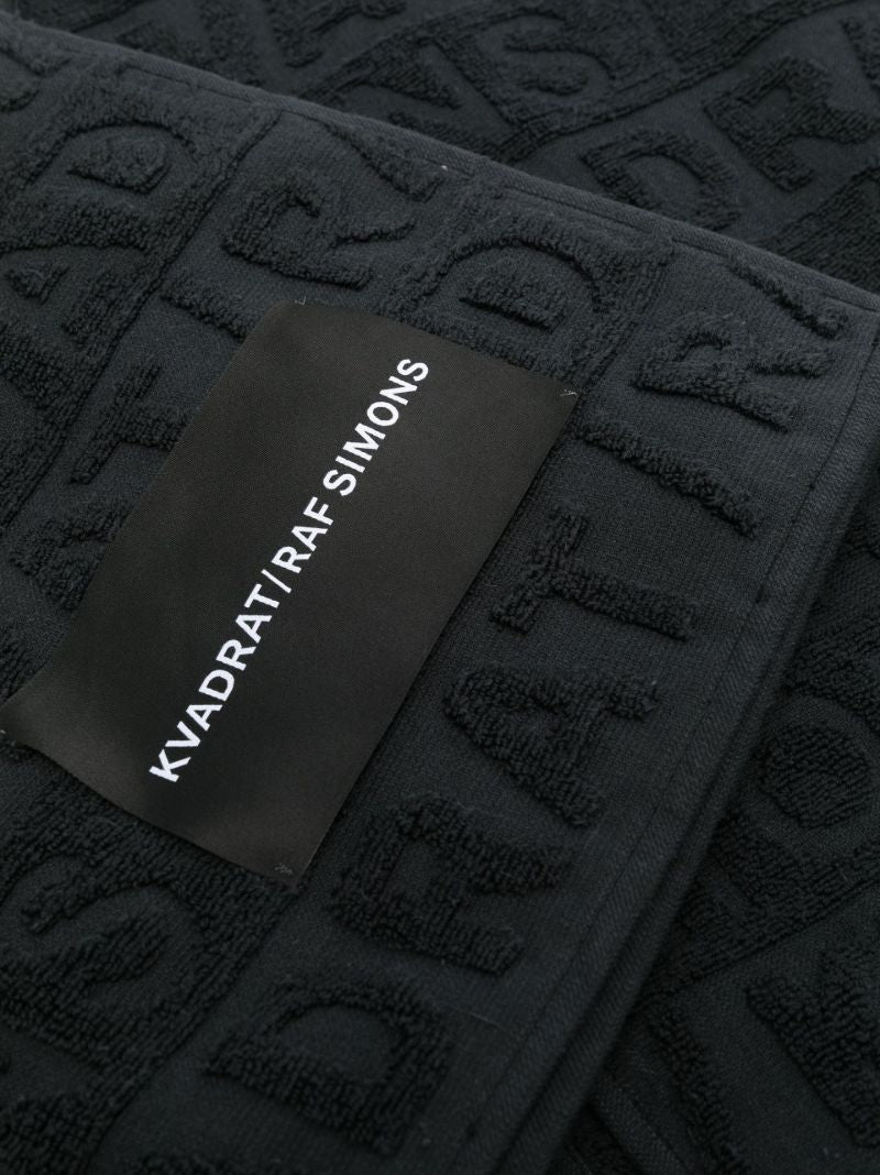 X Raf Simons Black Logo Jacquard Towel