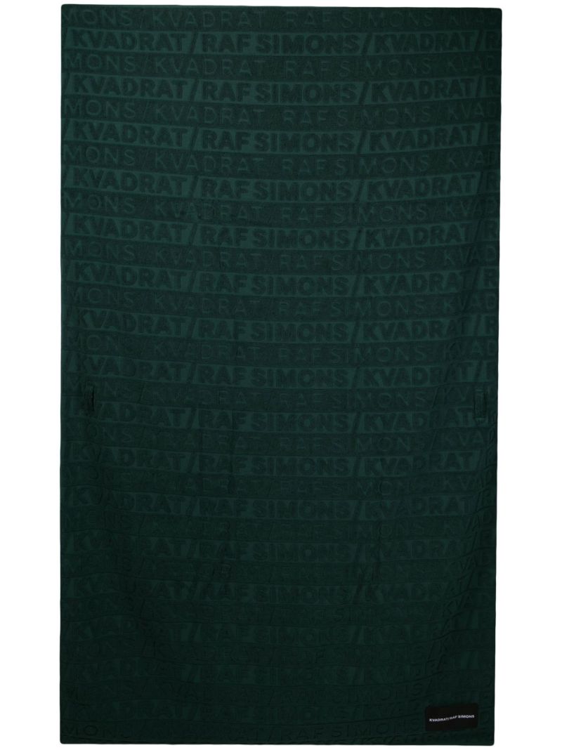 X Raf Simons Green Logo Jacquard Towel