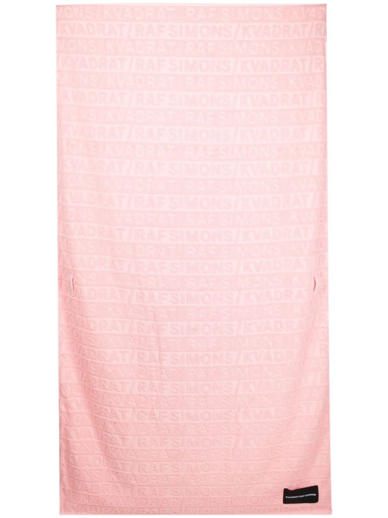 X Raf Simons Pink Logo Jacquard Towel