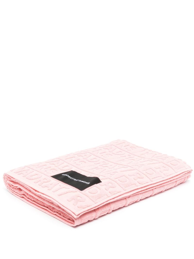 X Raf Simons Pink Logo Jacquard Towel