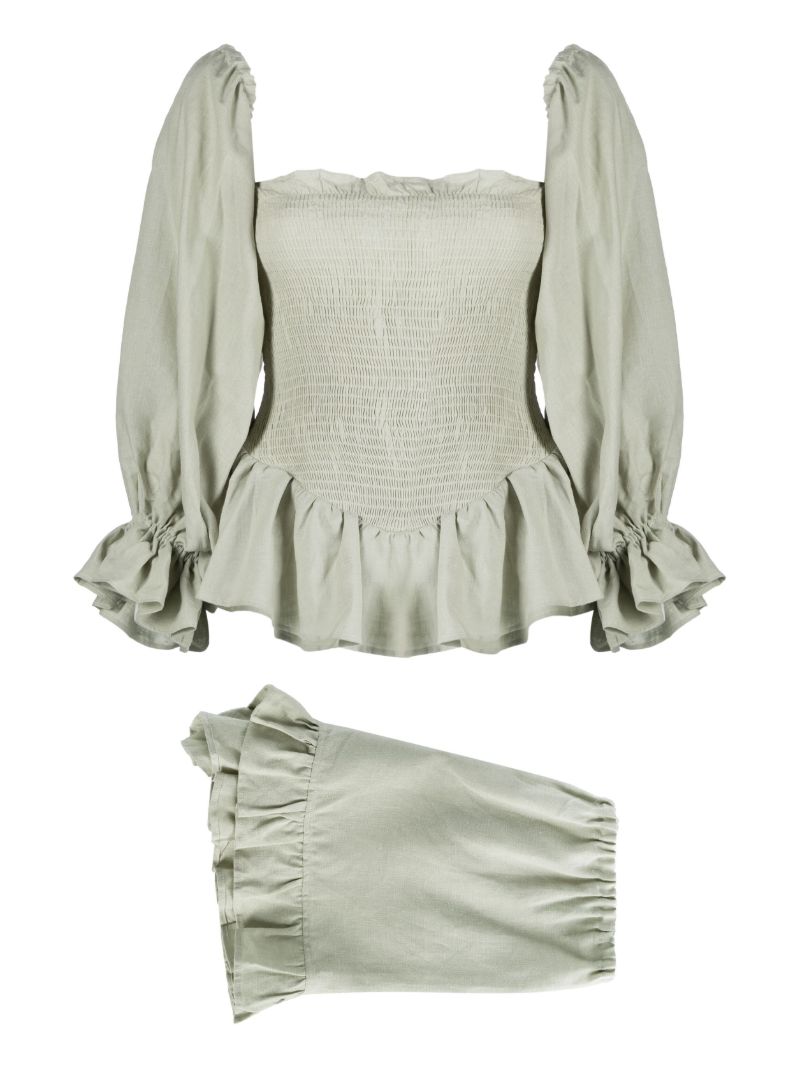 Green Atlanta Linen Lounge Set