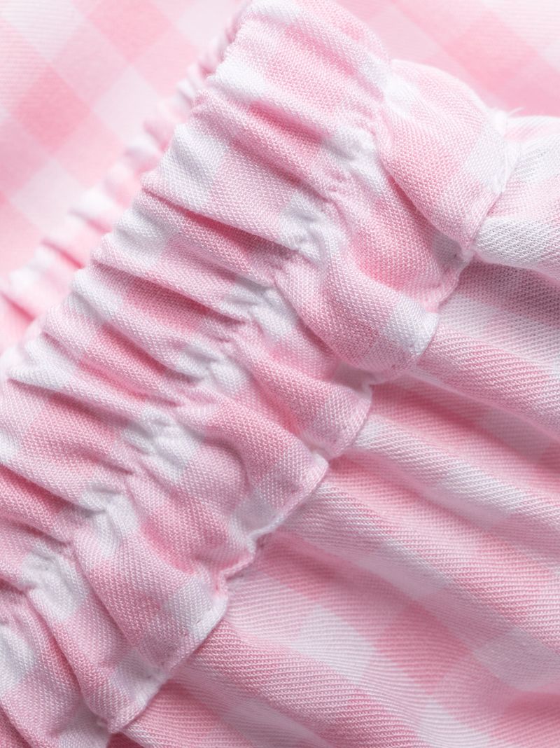 Pink Party Gingham Feather Trim Pyjamas