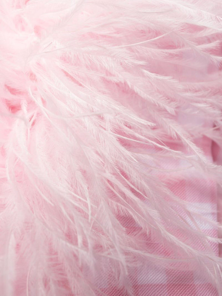 Pink Party Gingham Feather Trim Pyjamas