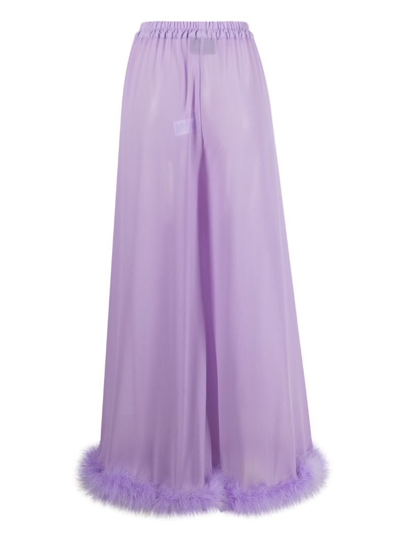 Purple Fluffy You Feather Trim Pyjama Bottoms