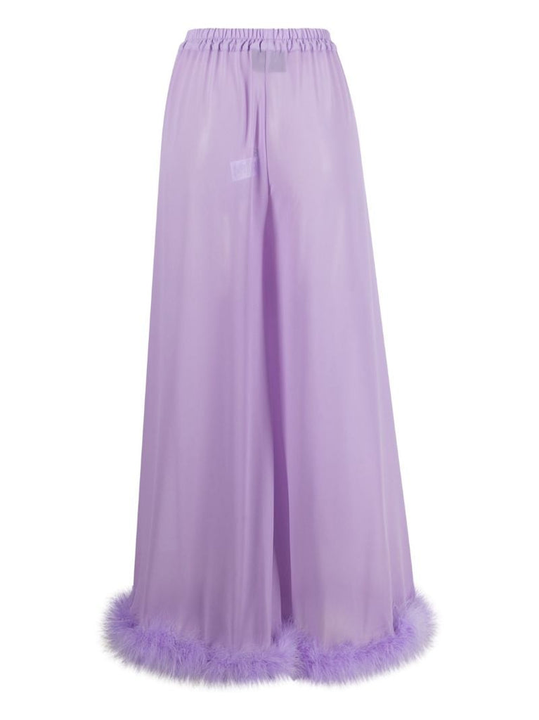 Purple Fluffy You Feather Trim Pyjama Bottoms