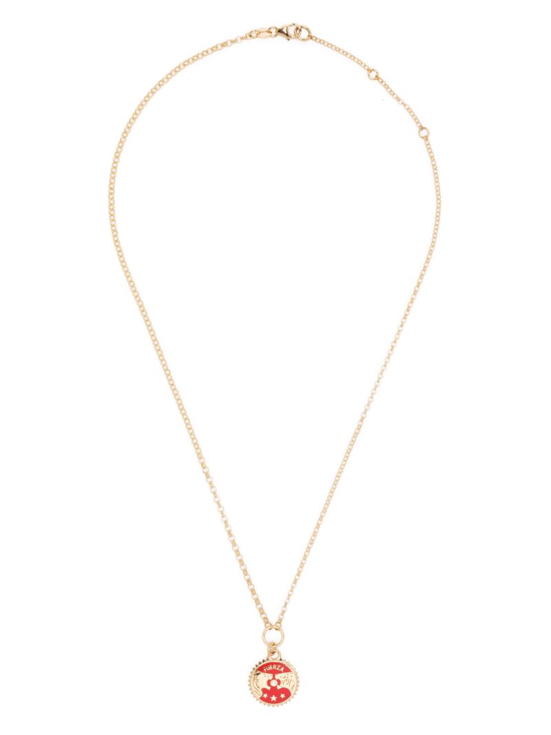 18k Yellow Gold Solar Lunar Strength Small Belcher Chain Diamond Necklace