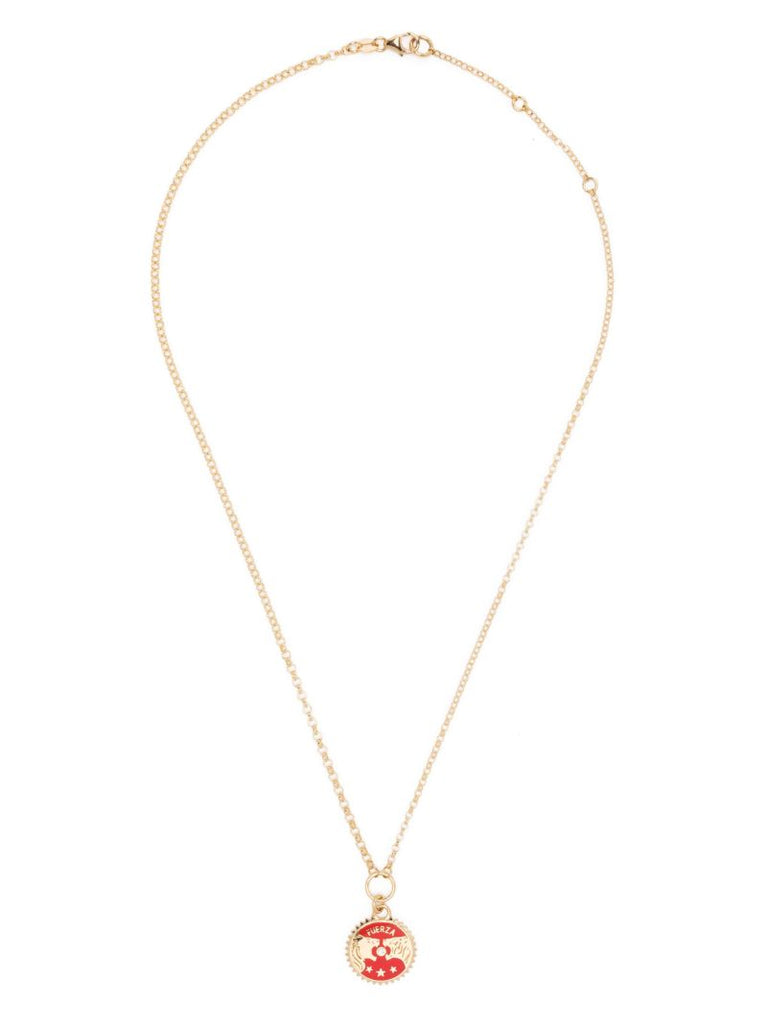 18k Yellow Gold Solar Lunar Strength Small Belcher Chain Diamond Necklace
