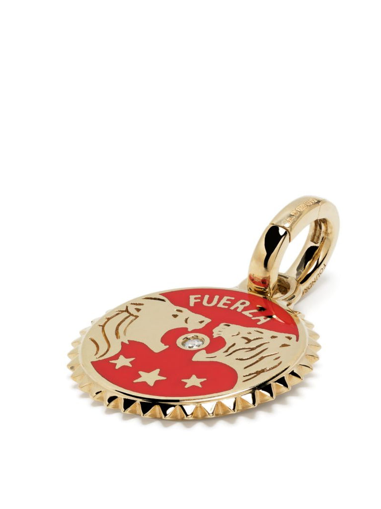 18k Yellow Gold Solar Lunar Strength Diamond Pendant