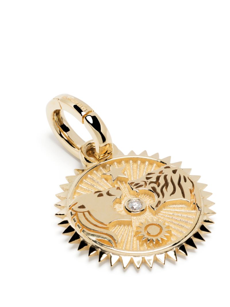 18k Yellow Gold Baby Solar Lunar Strength Diamond Pendant