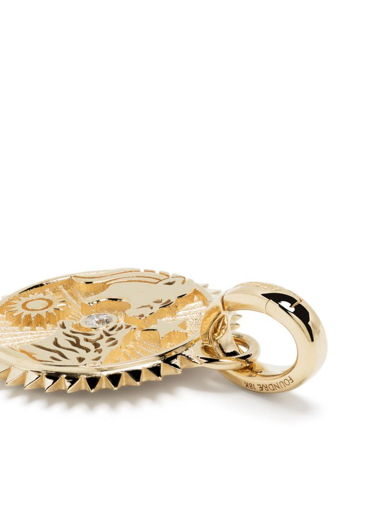 18k Yellow Gold Baby Solar Lunar Strength Diamond Pendant