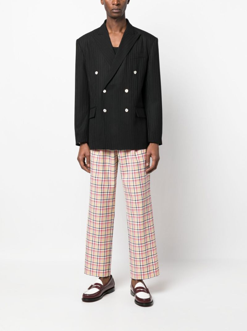Black Double Breasted Wool Blazer