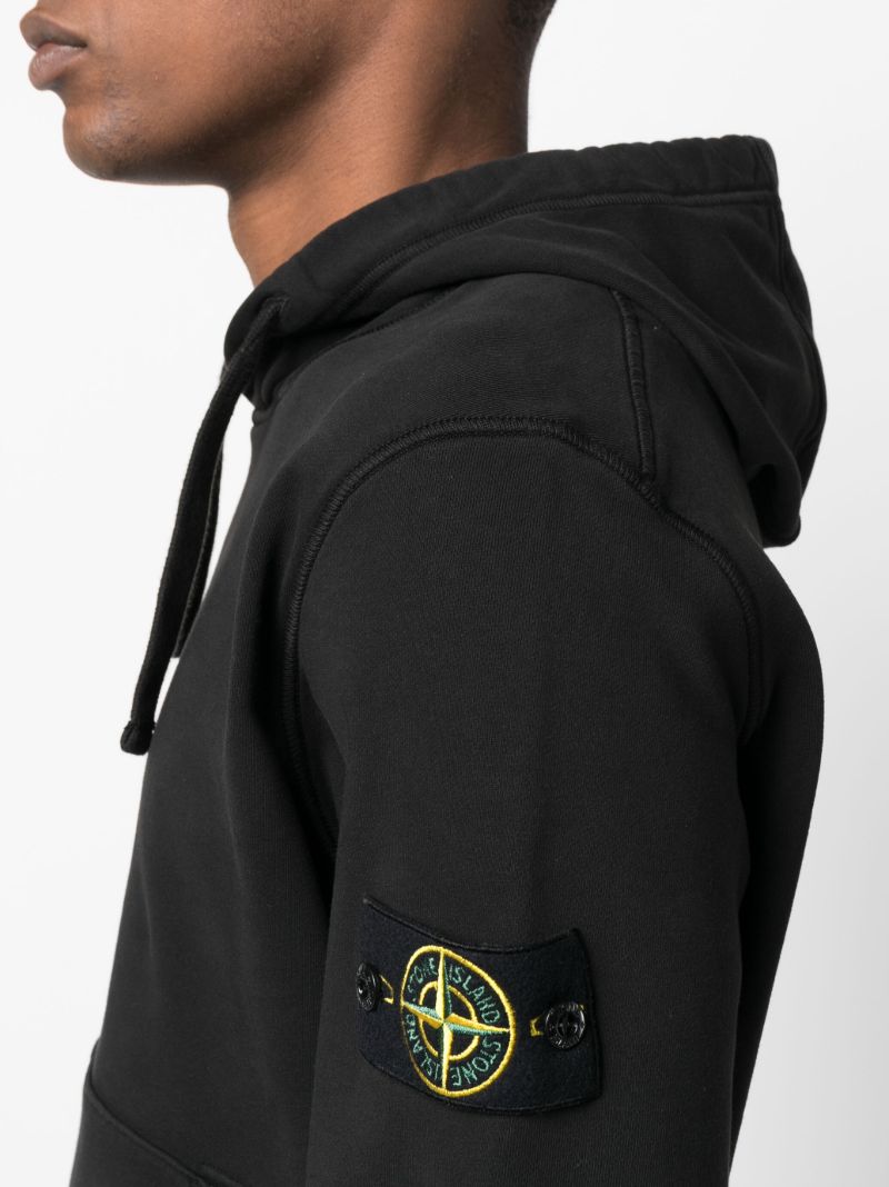 Black Drawstring Cotton Hoodie