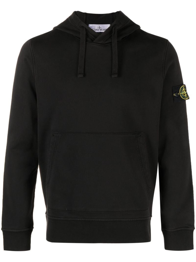 Black Drawstring Cotton Hoodie