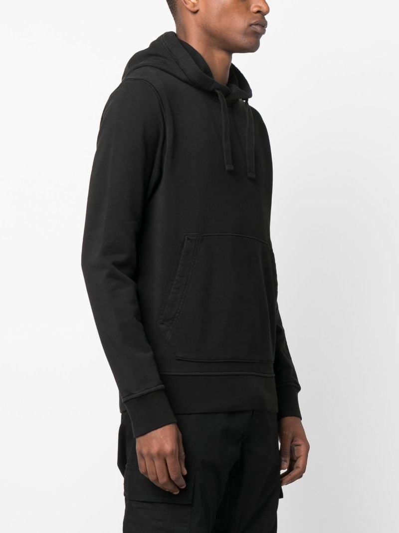 Black Drawstring Cotton Hoodie