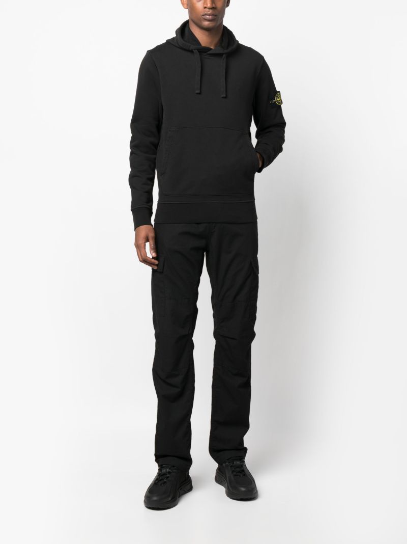 Black Drawstring Cotton Hoodie