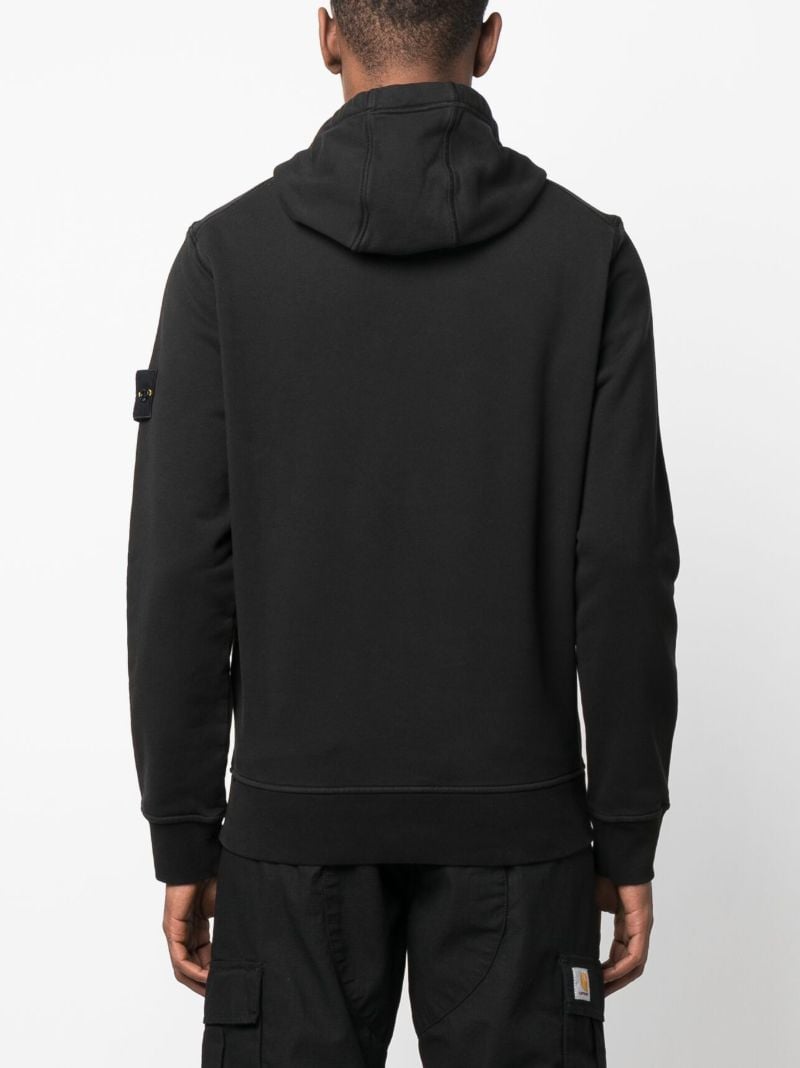 Black Drawstring Cotton Hoodie