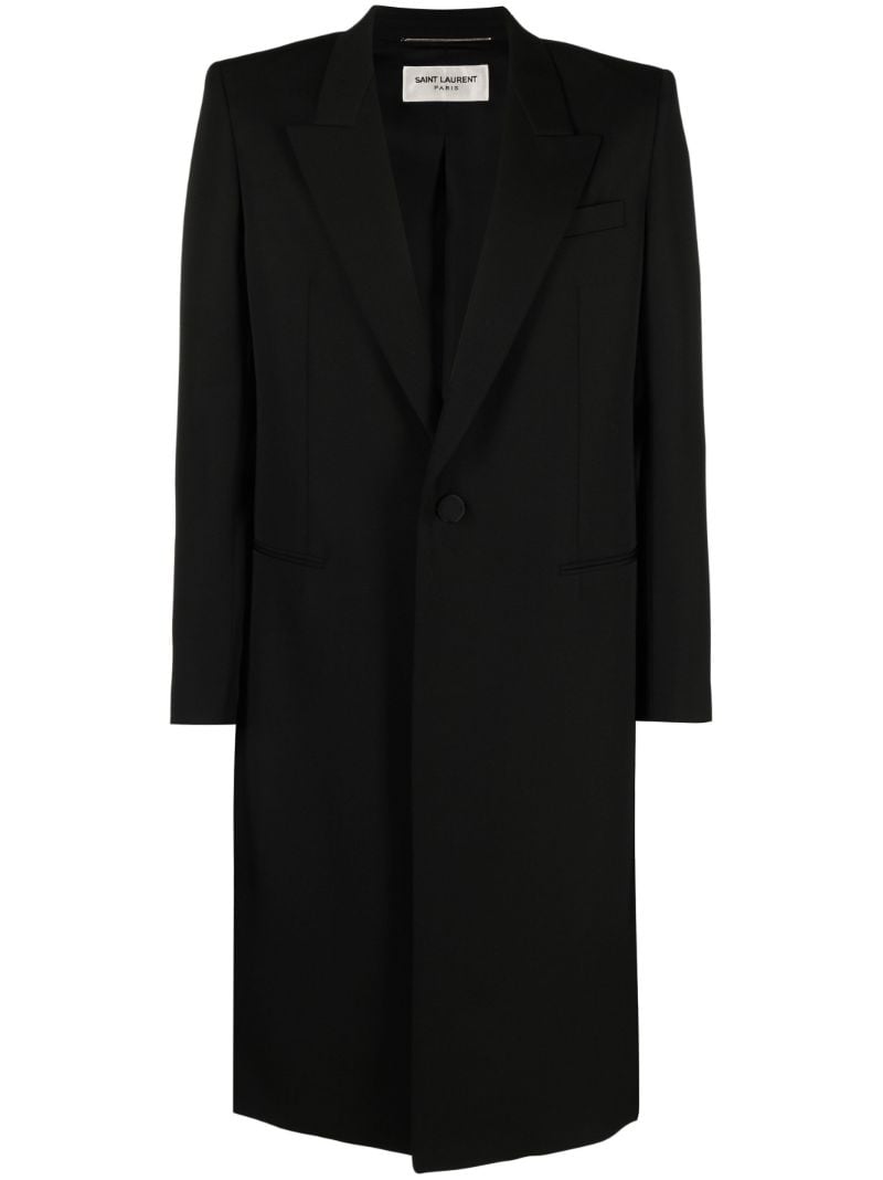 Black Single-breasted Wool Coat