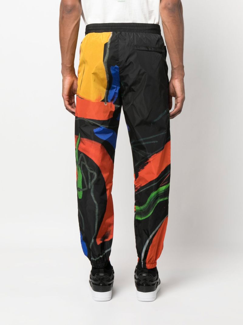 Black Graphic Print Tapered Trousers