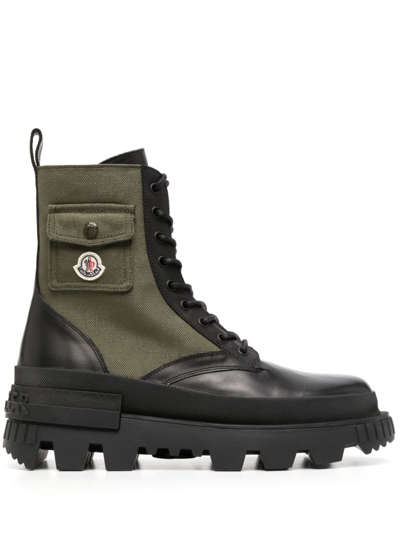 Black Konture Pocket Lace-up Boots