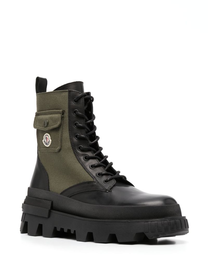 Black Konture Pocket Lace-up Boots