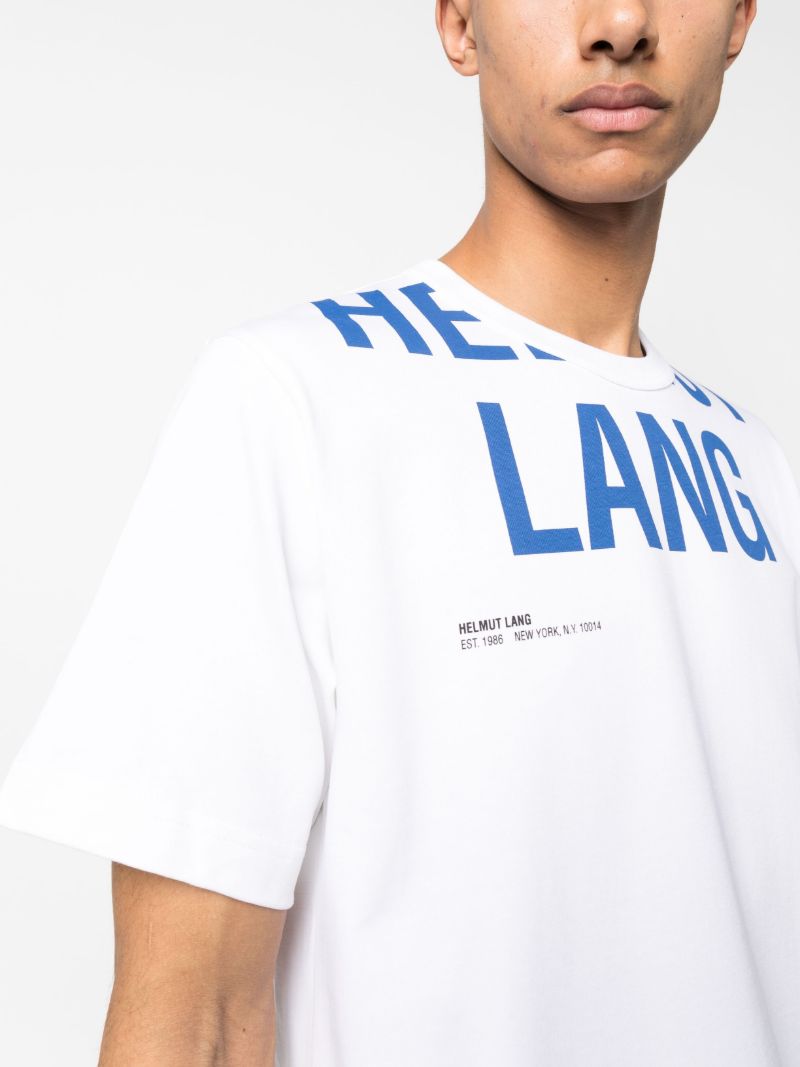 White Cut-off Logo Print T-shirt