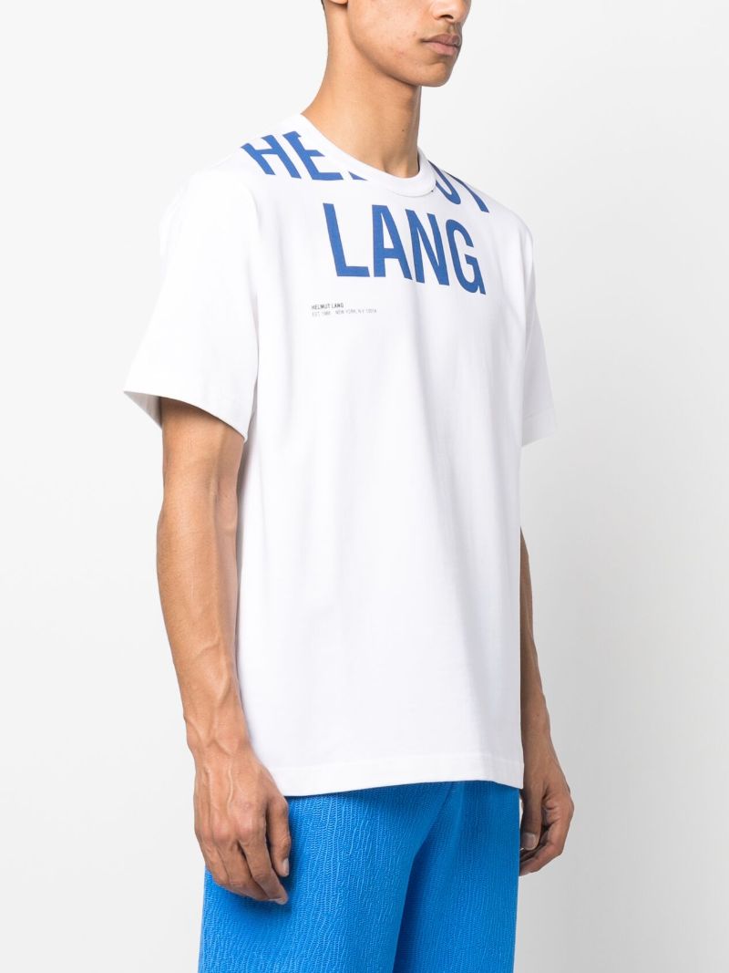 White Cut-off Logo Print T-shirt
