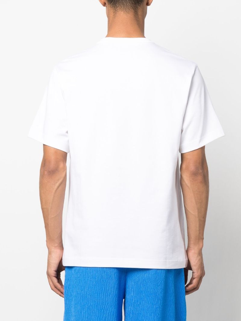 White Cut-off Logo Print T-shirt