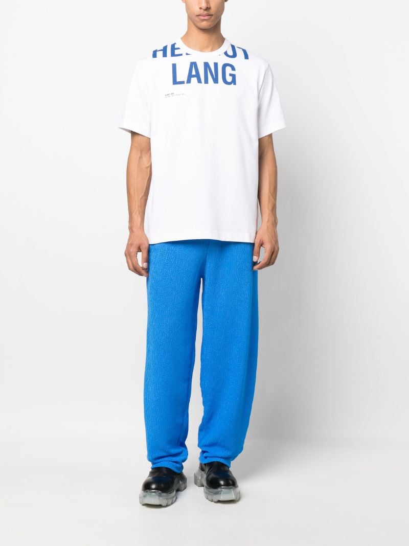 White Cut-off Logo Print T-shirt