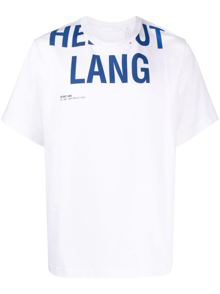 White Cut-off Logo Print T-shirt