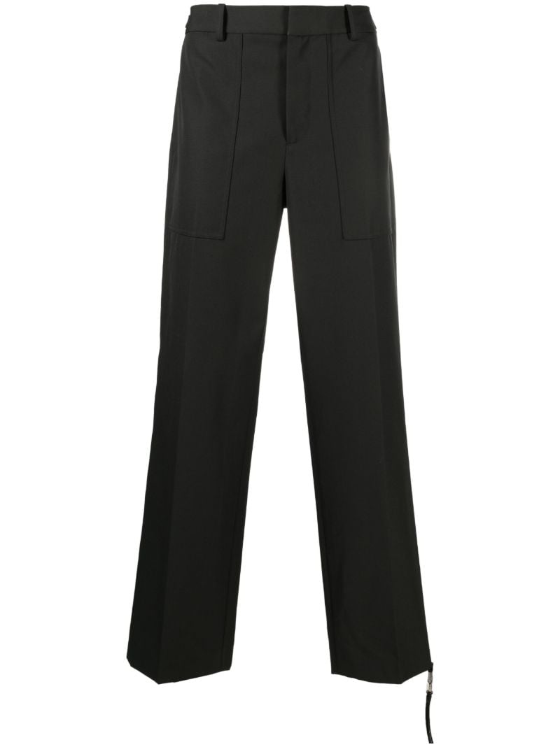 Green Straight-leg Tailored Trousers