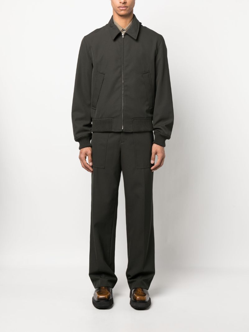 Green Twill Bomber Jacket
