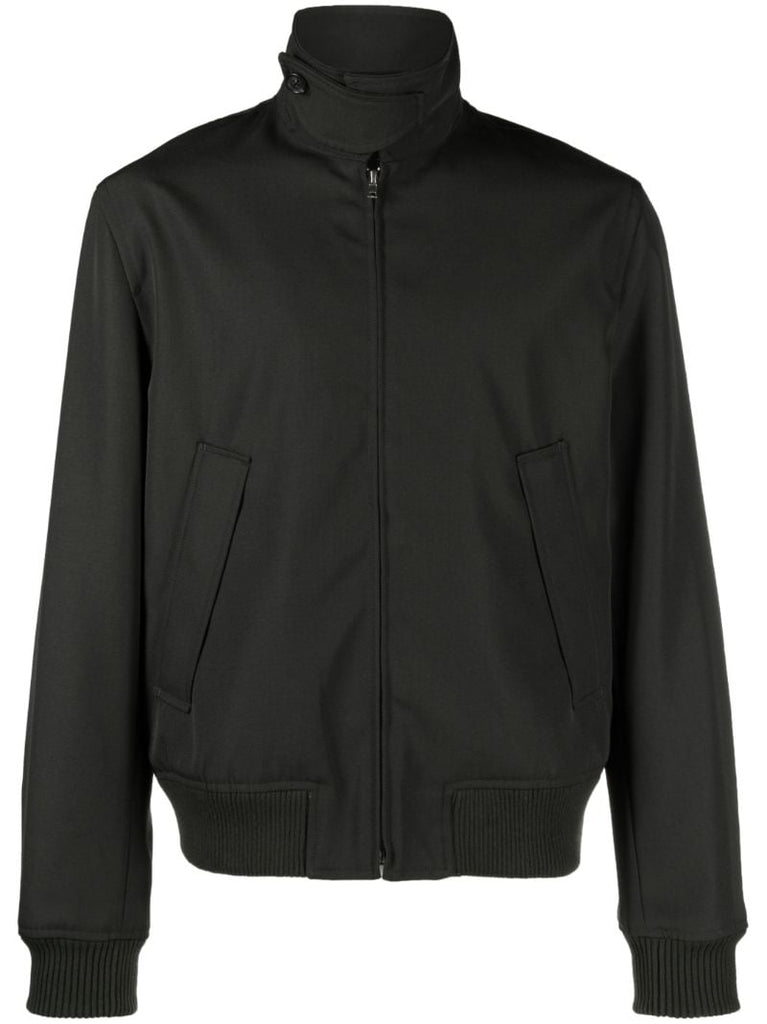 Green Twill Bomber Jacket