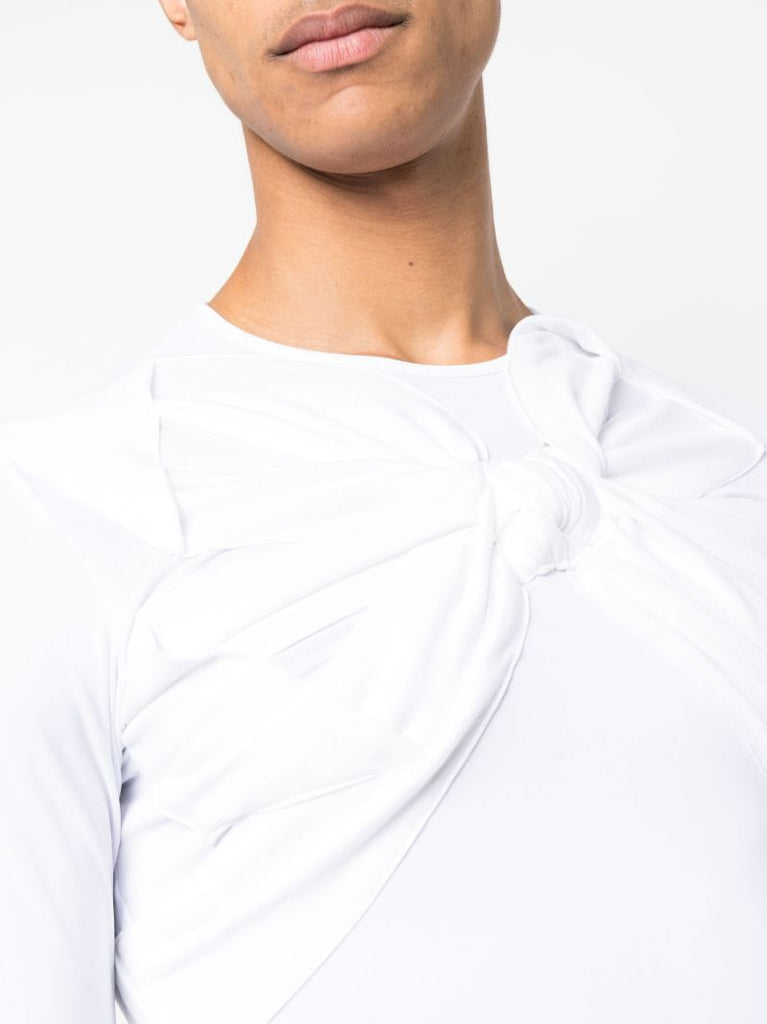 White Bow-appliquÃ_x0083_Â© Long-sleeved T-shirt