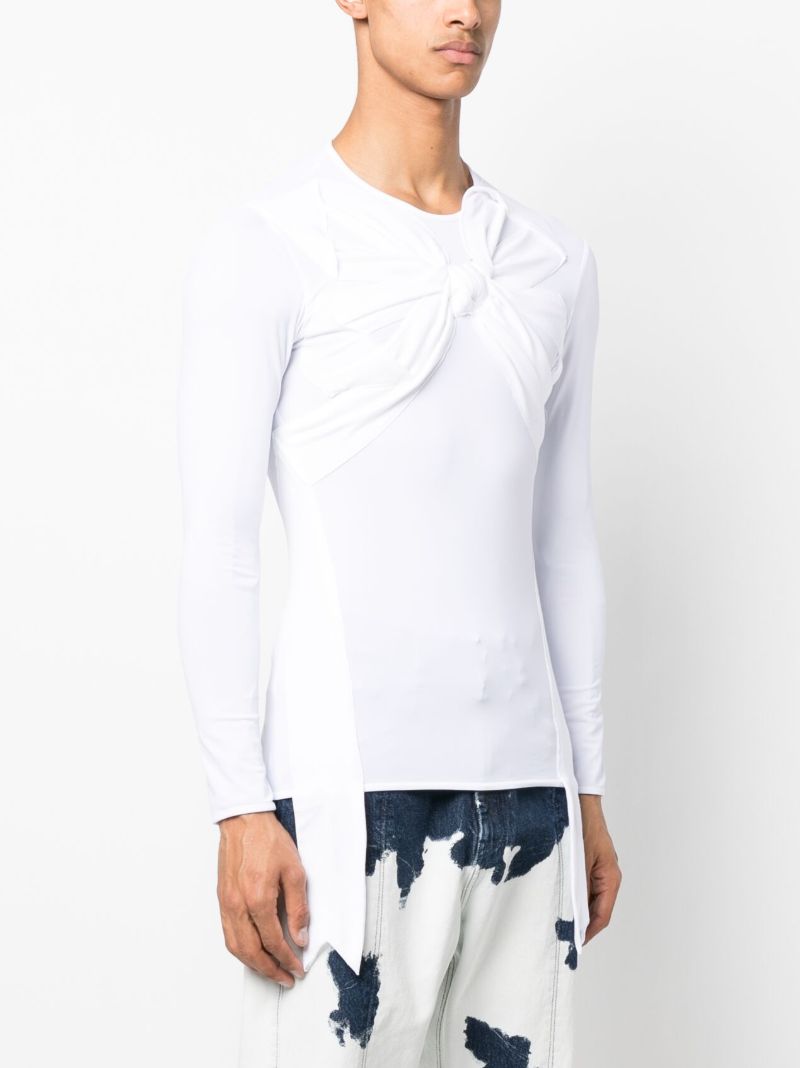 White Bow-appliquÃ_x0083_Â© Long-sleeved T-shirt