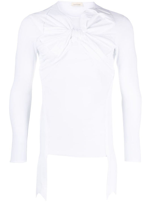 White Bow-appliquÃ_x0083_Â© Long-sleeved T-shirt