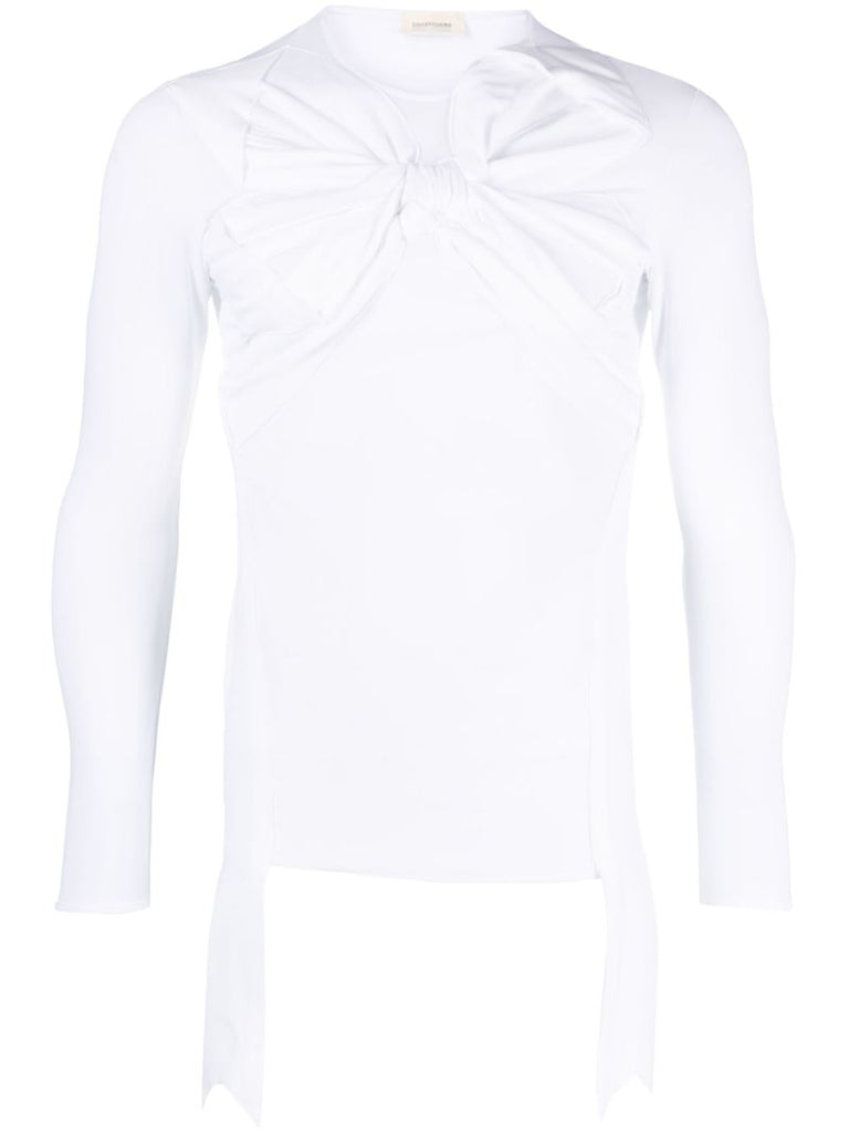 White Bow-appliquÃ_x0083_Â© Long-sleeved T-shirt