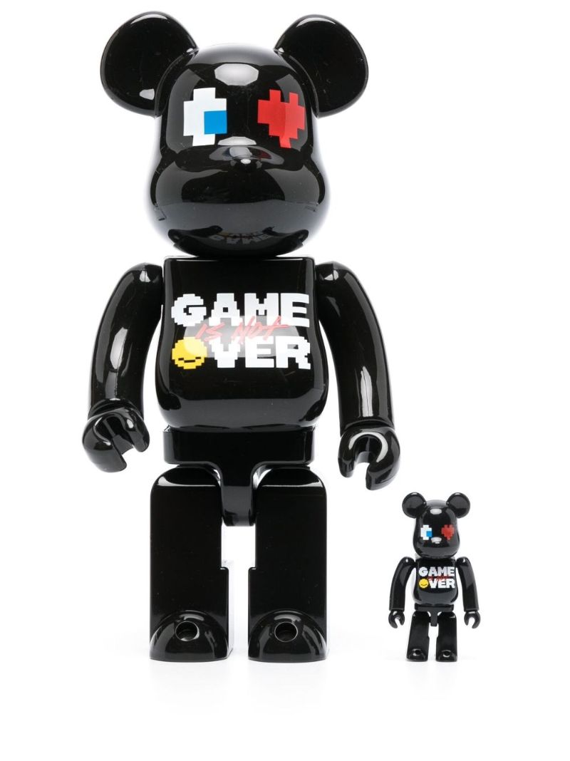Black Be@rbrick Pac-man X Grafflex 100% and 400% Set