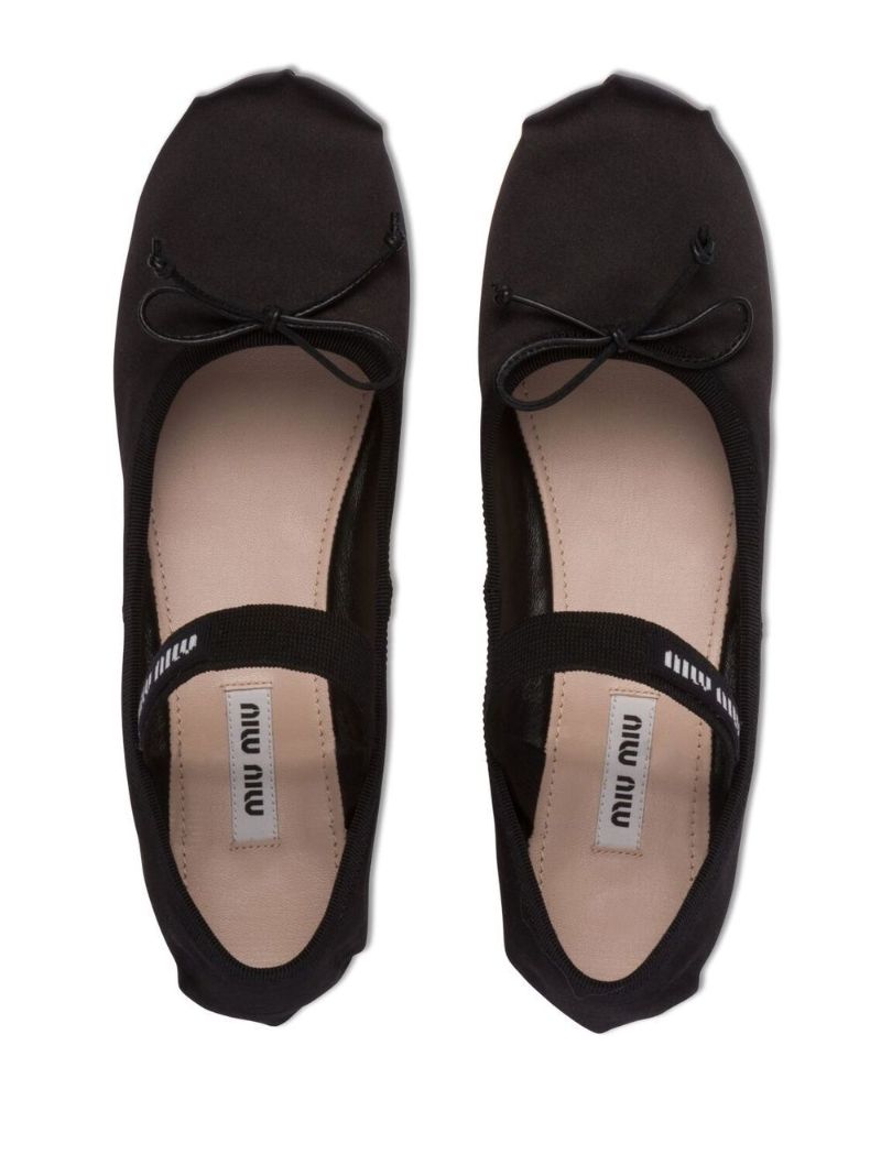 Black Satin Ballet Pumps