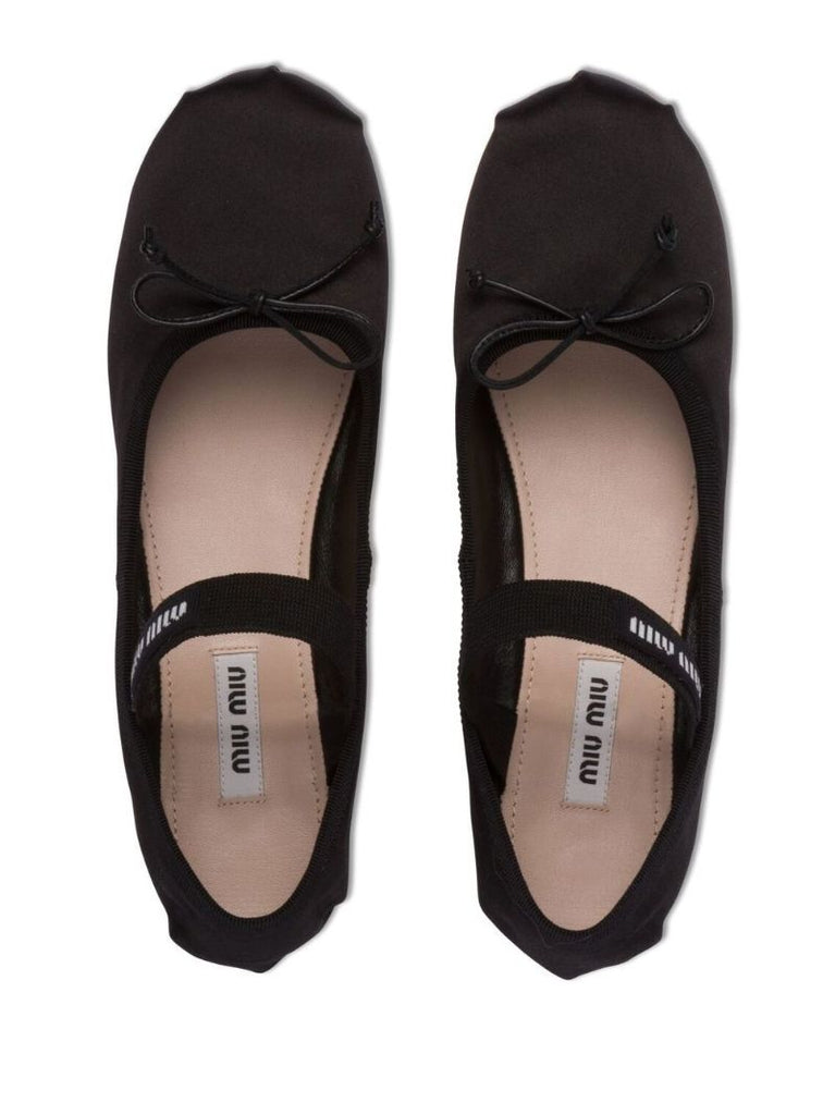 Black Satin Ballet Pumps