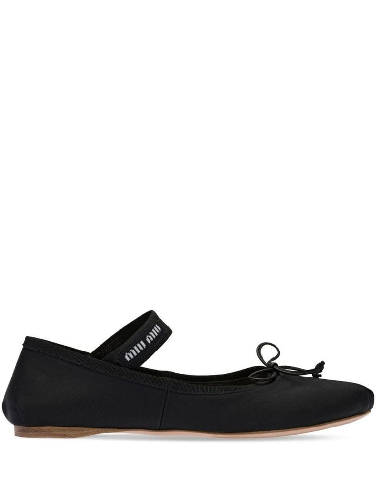 Black Satin Ballet Pumps