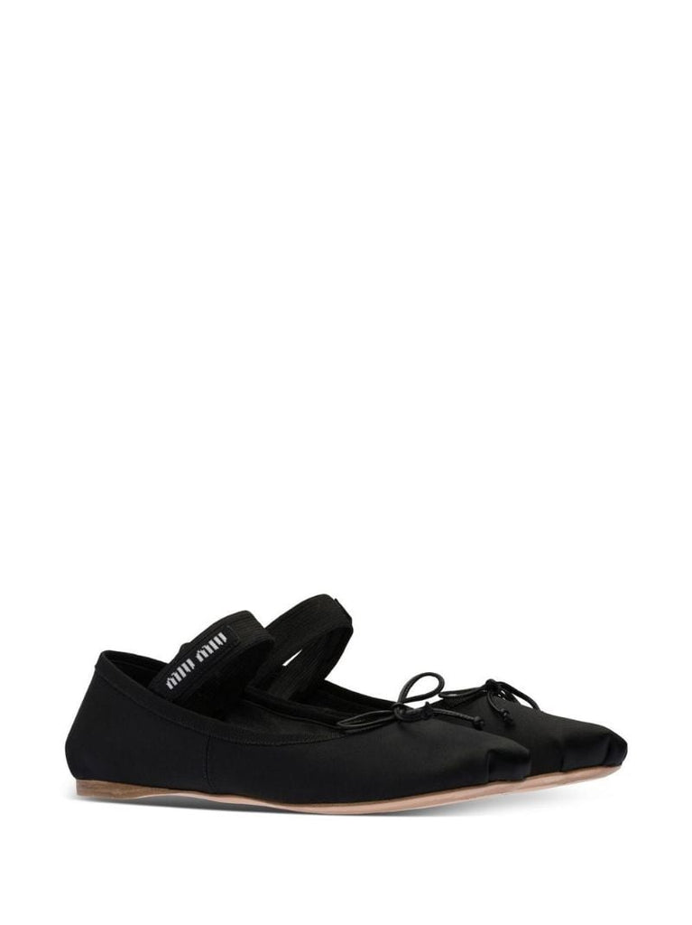 Black Satin Ballet Pumps