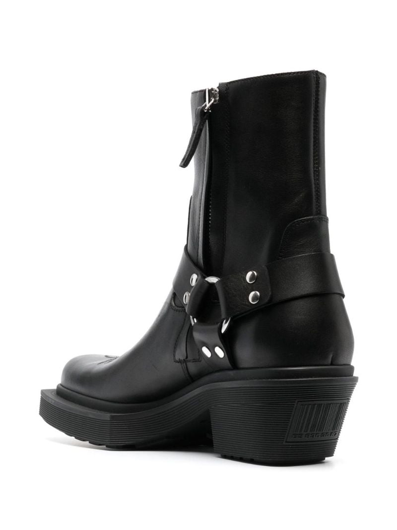 Black Leather Biker Boots