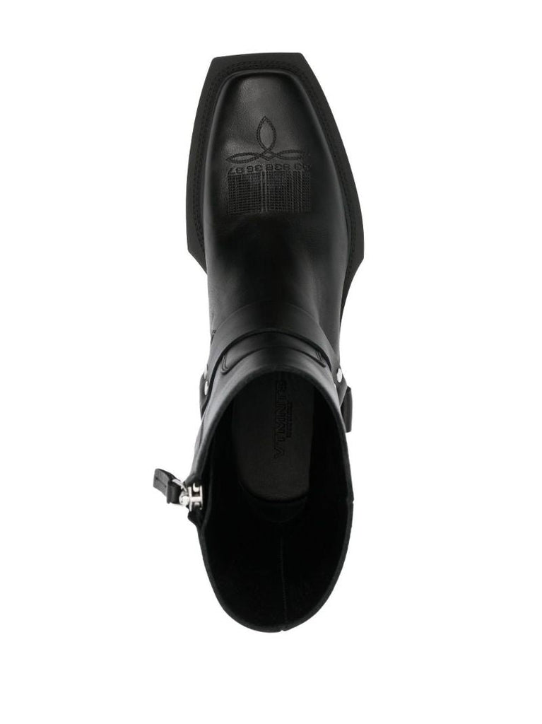 Black Leather Biker Boots