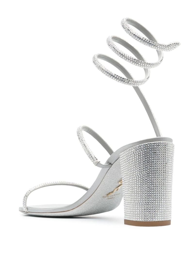 Silver-tone 80 Crystal Wraparound Sandals