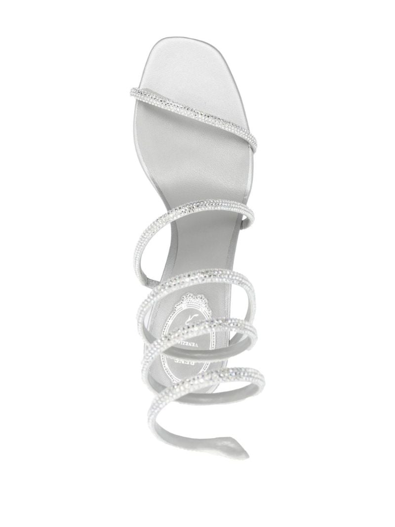 Silver-tone 80 Crystal Wraparound Sandals