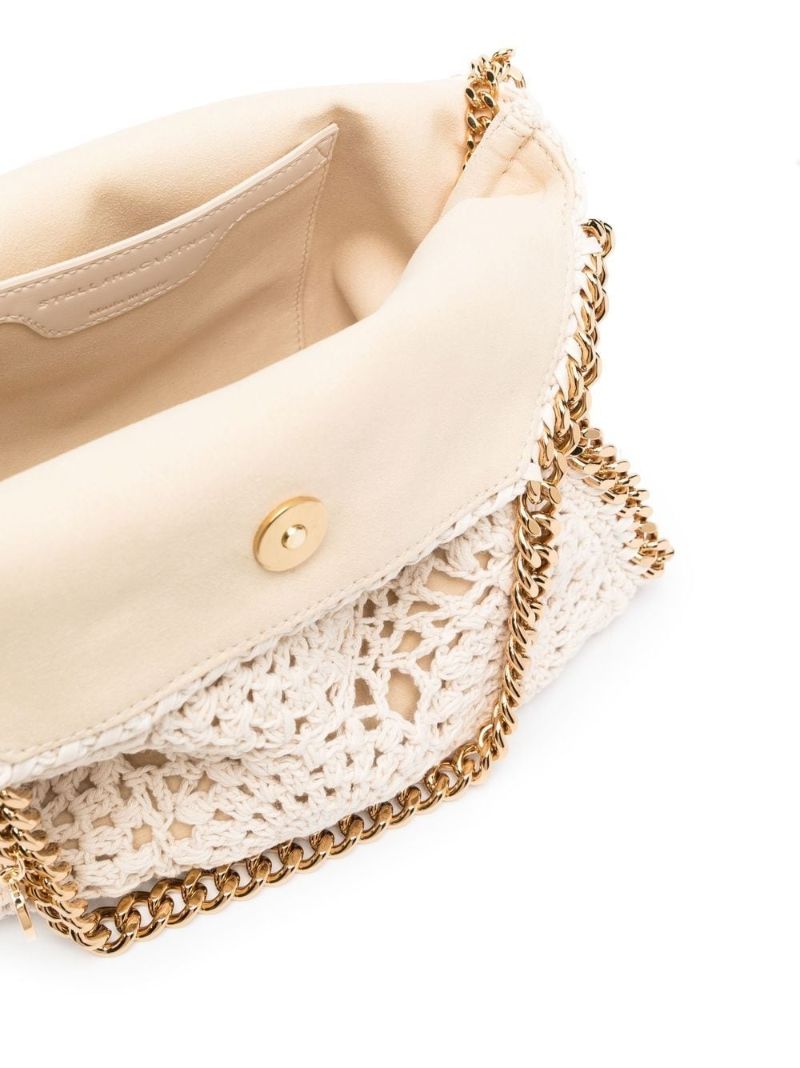 Beige Crochet Design Tote Bag